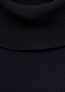 เสื้อสเวตเตอร์ถักคอเต่าของผู้ชายสีทึบดีไซน์ไม่ซ้ำใครกันหดโลโก้ด้านหน้าทรงสลิมฟิต - Product Image 5