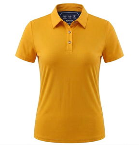 Polo de mujer premium de 190 GSM, piqué de algodón y poliéster, color azul marino, suave, transpirable, con logotipo bordado personalizado. - Product Image 4