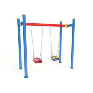 Double Swing for Indoor/Outdoor Use 114 X 2mm Standard Parking Plastic Metal Daycare <b>Trampoline</b> Park Kindergarten Playhouse - Product Image 1