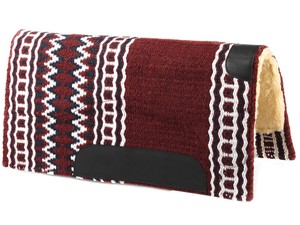 Equestrian Wholesale 100% Merino Wool <b>Felt</b> Western Saddle <b>Pad</b> with Colorful Woven Design - Product Image 3