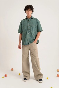 เสื้อยีนส์แขนสั้นสำหรับผู้ชายผ้าฝ้ายระบายอากาศได้ดีเสื้อแฟชั่นลำลองไซส์ใหญ่สำหรับฤดูร้อน - Product Image 5