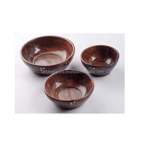 Pièce maîtresse de bol de service en bois de fabrication indienne pour la décoration de la maison et les fournitures de fête formes et taille personnalisées pour l'exportation - Product Image 6