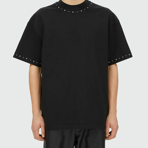 Özel üreticileri giyim gelişmiş sopa bir elmas o-boyun T-Shirt gevşek fit ağır baskılı % 100% pamuk erkek t-shirtü - Product Image 1