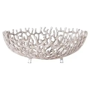 Fancy Design Metal Bowl Kitchenware Handmade Elegant Quality Shiny Silver Color Decorative Bowl With 3 <b>Leg</b> - Product Image 1