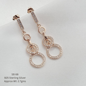 925 joyería de lujo de plata esterlina Cz Set Pendientes chapados en oro rosa para regalo joyería de plata ligera al por mayor - Product Image 2