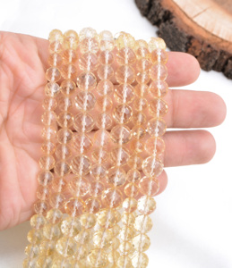 Cuentas de Citrino Facetadas en Forma de Bola, 1 Hilo, Naturales, para la Elaboración de Joyería Fina, Collar de Piedras Preciosas - Product Image 4