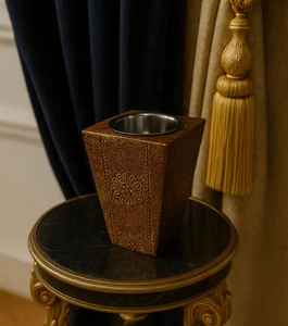 Luxurious Arabic Handcrafted Acacia Wood Resin Bakhoor Burner for Home Decor Religious Diamond Pattern <b>Oud</b> <b>Incense</b> Holder - Product Image 1