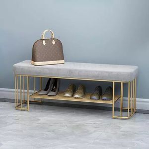 Iron Frame Convertible Shoe Rack with Durable Fabric-Covered <b>Seat</b> Extendable Modern Living Room Furniture-KG68039 - Product Image 3