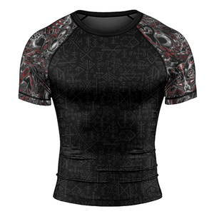 Rash Guard de sport unisexe sur mesure de haute qualité, respirant, compression courte, design par sublimation, Rash Guards personnalisables - Product Image 1