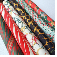 Feuilles de papier marbré en coton biodégradable faites à la main, motifs tourbillonnants traditionnels pour la reliure de livres de luxe