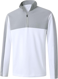 OEM Hombres Cuarto Zip Pullover Rendimiento Wicking Mock Neck Fleece Golf Zip Pullover Sudadera - Product Image 2