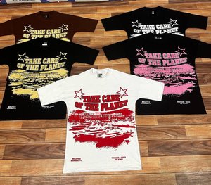 Personalizable hombres algodón gráfico camiseta Boxy recortada manga corta cuello redondo patrón sólido DTG impreso tejido de punto de fábrica - Product Image 5