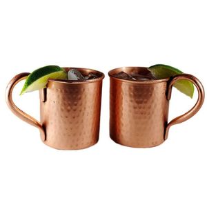 Tasses à Moscow Mule en cuivre martelé faites à la main - Tasses en cuivre massif pur de 16 oz pour cocktails, avec revêtement alimentaire ou non, chopes à bière - Product Image 5