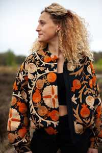 Chaqueta de Mujer Estilo Boho Chic, Nueva, de Algodón Transpirable con Bordado a Mano Suzani - Product Image 2