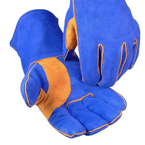 Guantes de soldadura de cuero dividido de vaca y grano de oveja de mejor rendimiento Guantes de trabajo de extinción de incendios de protección de manos de seguridad industrial - Product Image 6