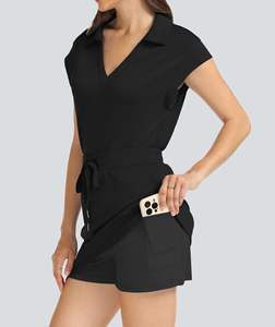 ชุดเล่นเทนนิสชุดออกกำลังกายพร้อมซับในชุดกระโปรงเทนนิสชุดเซตกางเกงขาสั้นแขนกุดเข้ารูปน่ารักสำหรับผู้หญิงชุด2ชิ้นสำหรับฤดูร้อน - Product Image 3