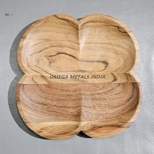 Bandeja de servicio de madera de mango hecha a mano de alta calidad, diseño sofisticado con acabado de grano natural y bordes curvos artísticos - Product Image 4