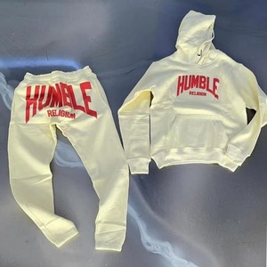 Sudadera con capucha polar personalizada conjuntos de joggers de gran tamaño al por mayor de los hombres chándal deportivo Streetwear Jogging Suit - Product Image 5