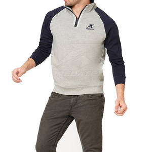 Pull à fermeture éclair quart de coton mélangé pour unisexe coupe confortable avec tissu respirant de haute qualité - Product Image 4