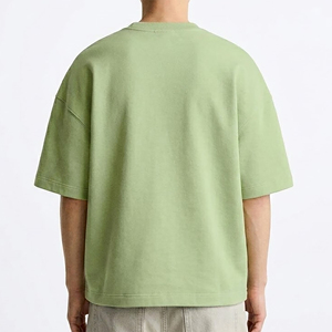 Camiseta de Hombre de Algodón 100% Jersey, 180 GSM, Ligera, de Color Sólido, con Hombros Caídos, Estilo Hip Hop, de Secado Rápido, Venta Caliente - Product Image 3