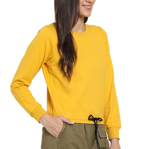 Pull surdimensionné décontracté pour femmes 100% coton sweat à col rond tissu tricoté léger nouveau Design doublure pour l'automne hiver - Product Image 2