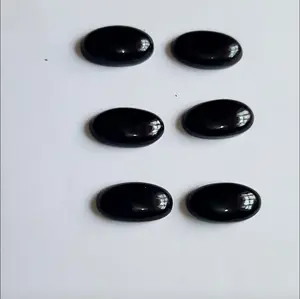 Gemas de ónix negro de forma ovalada de piedras preciosas certificadas para joyería de anillo 8-10mm collar de flor de nacimiento de acero gargantilla para mujer mamá