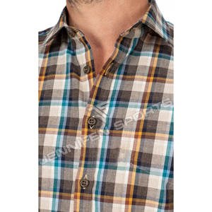 Camisa de tela de algodón 100% personalizada OEM para hombre, camisa de manga larga con cierre de botón, cuello redondo en el interior, etiqueta tejida de cuello personalizado - Product Image 2