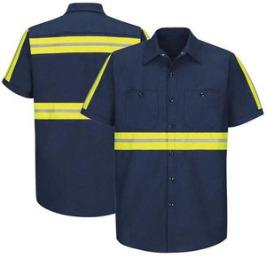 Reflective Stripes Hi Vis Workwear Construction Shirt with Customized Logo Short Sleeve High Visibility - Product Image 4