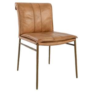 Chaise de salle à manger moderne capitonnée en cuir et fer pour la maison, le bureau, le restaurant, le café, le bar à domicile, l'entrepôt, durable et écologique - Product Image 1