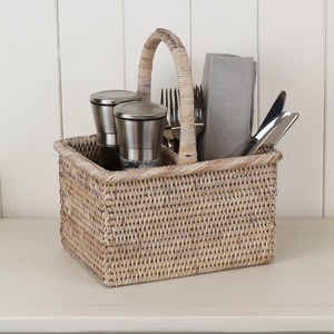 Rattan <b>Rectangular</b> Wicker Cutlery Holder Handmade <b>Storage</b> <b>Baskets</b> Natural Rattan Modern Multifunction Made in Viet Nam - Product Image 3