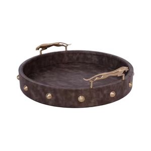 Bandeja de servicio de madera de alta calidad, tamaño personalizado y logotipo, vajilla de desayuno, bandeja de utensilios de cocina con mango de Metal con aspecto de Tigre, producto - Product Image 1