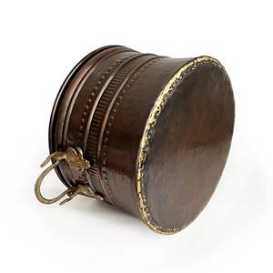 Bol en cuivre martelé fait à la main avec des poignées en laiton 20-30 cm, bol en cuivre martelé décoratif pour salles de bain, cuisines - Product Image 5