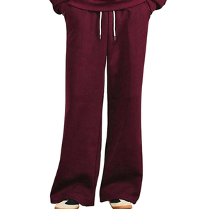 Sweat-shirt couleur et logo personnalisés pour hommes haut de gamme avec capuche et pantalon évasé décontracté 100% coton ensemble deux pièces pour unisexe - Product Image 5