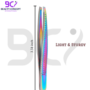 Pinzas para Cejas Inclinadas Multicolores Personalizadas de Último Estilo, Duraderas, para Hombres y Mujeres, Instrumentos de Belleza de Acero Inoxidable - Product Image 2