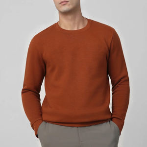 Sudadera con capucha Unisex con cuello redondo 100% algodón grueso Gsm bordado cuello redondo invierno sudadera de gran tamaño logotipo personalizado sudadera sólida para hombre - Product Image 4