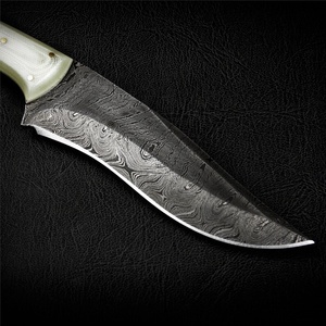 Cuchillo de Supervivencia de Acero de Damasco, Hoja Fija, Personalizado, para Caza y Camping al Aire Libre, Mango G10, Funda de Cuero, Fabricante OEM - Product Image 4