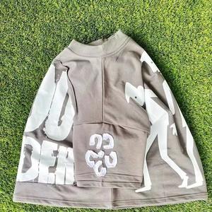 Camiseta Unisex desgastada de verano, fabricación de ropa Vintage personalizada, camiseta bordada con parche desgastado de gran tamaño para hombres - Product Image 4