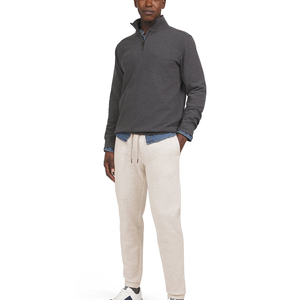 2025 pantalones de hombre 100% algodón ropa deportiva Casual pantalones de chándal bolsillo con cremallera transpirable ligero de talla grande Joggers pantalones de hombre - Product Image 3
