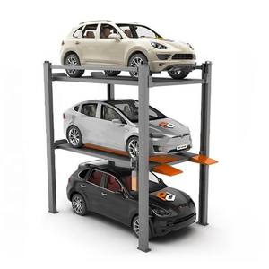 Dengshu 4 पोस्ट ट्रिपल कार पार्किंग लिफ्ट 2500KG CE अनुमोदित हाइड्रोलिक खड़ी गेराज ढेर पार्किंग लिफ्ट - Product Image 1