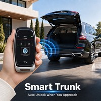 Clé de voiture intelligente LCD CF920 à 4 boutons, application mobile, clé numérique, partage à distance, entrée sans clé, écran tactile, télécommande, vente en gros