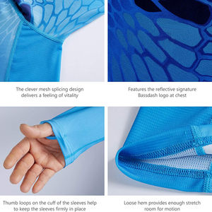 Camiseta de pesca de manga larga de secado rápido hecha a medida, camisetas impermeables, ropa deportiva, sublimación completa, camisetas de algodón y poliéster para hombre - Product Image 5