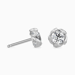 Encantadores pendientes de tuerca finos de oro de 10 quilates para mujer con diamante de moissanita para regalo de fiesta de compromiso - Product Image 3