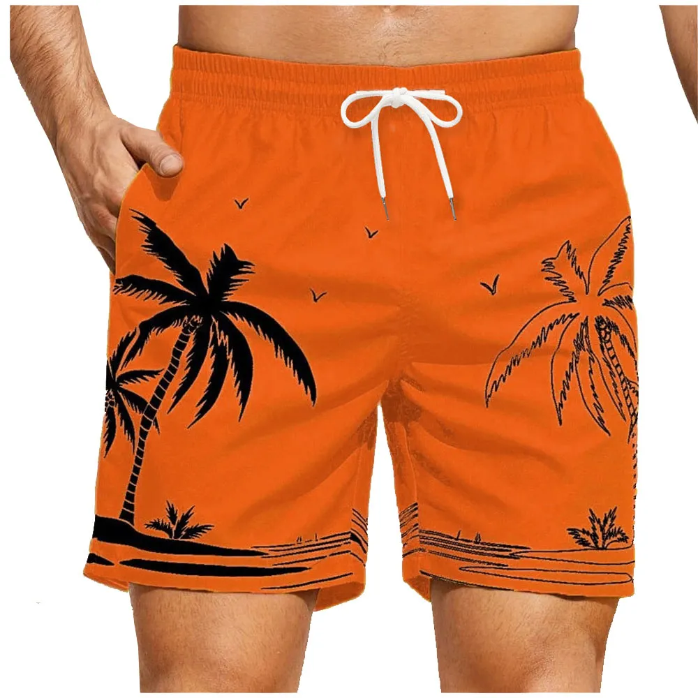 OEM baru pohon kelapa 3D pakaian renang pria celana pendek berenang celana pendek papan pantai celana renang pakaian renang pria olahraga