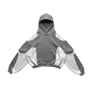 Vente en gros OEM Logo personnalisé col montant demi-fermeture éclair pull décontracté surdimensionné hommes stand sweats à capuche et sweatshirts - Product Image 1