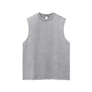 Custom <b>Men's</b> Gym Tank Tops Sleeveless <b>T</b>-<b>Shirt</b> Vest Tops for <b>Men</b> Vintage Acid Wash Oversized Tank Top - Product Image 2