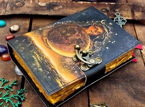 Diario de cuero hecho a mano Mother Godness para hombres y mujeres, cuaderno de bocetos de viaje, libro en blanco con papel de borde Deckle con Loc - Product Image 3