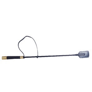 Nouvelle Conception Fouet d'Entraînement Équestre en Cuir et Nylon avec Poignée en Laiton 40'' Couleur et Logo Personnalisables - Product Image 1