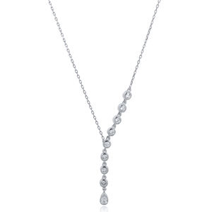 Collier tendance en forme d'étoile avec pierre en zircon clair, design Y, fabrication artisanale turque, élégant, bijoux en argent sterling 925 - Product Image 2