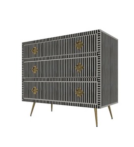 Commode en bois incrustée d'os de luxe commode artisanale salon moderne stockage multifonctionnel coût bon marché - Product Image 3