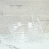 [Holar] Taiwan Made 10 pouces rond incassable en plastique transparent grand bol à salade de service pour les fêtes